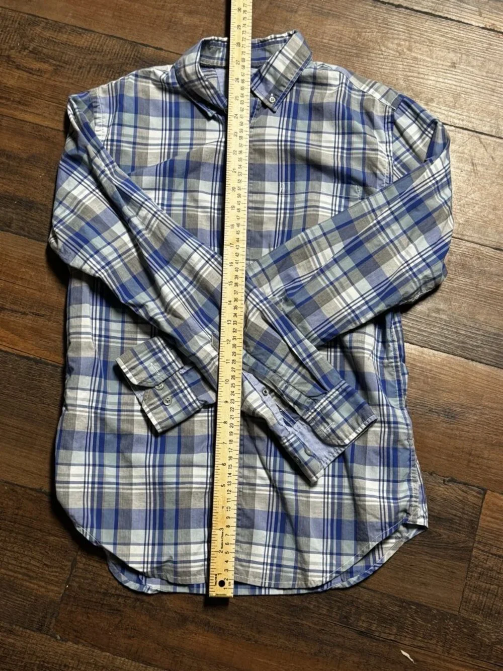 Banana Republic Men’s Small Blue Plaid Slim Fit Shirt